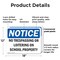 Signmission No Trespassing Or Loitering On School Property OSHA Notice Sign, Plastic, 18in W x 12in L, 2PK OS-2PACK-NS-P-1218-L-14955 - alternate 4